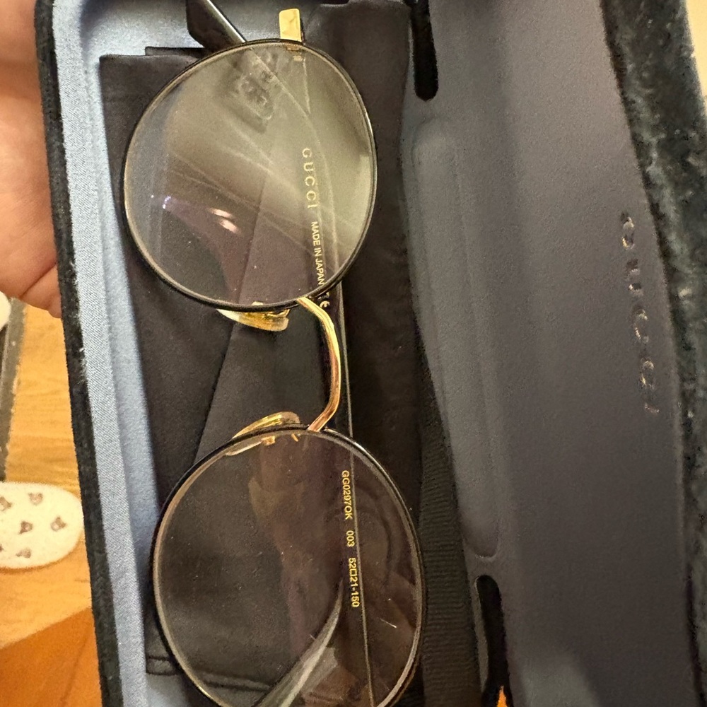 Gucci Gold and Black Designer Sunglasses